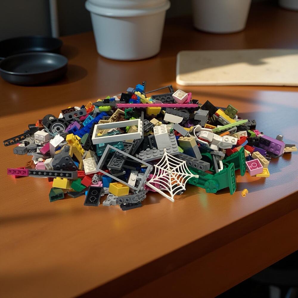 Lot of 2 lbs Random Lego + Generic Base Board